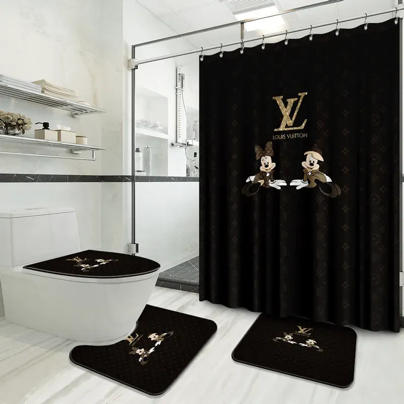 
                louis vuitton mickey fashion logo limited luxury brand bathroom set home decor
            