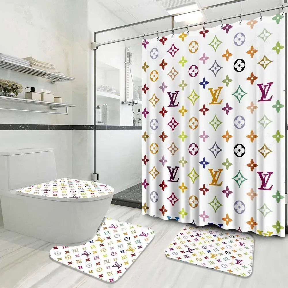 
                louis vuitton fashion colorful logo limited luxury brand bathroom set home decor
            