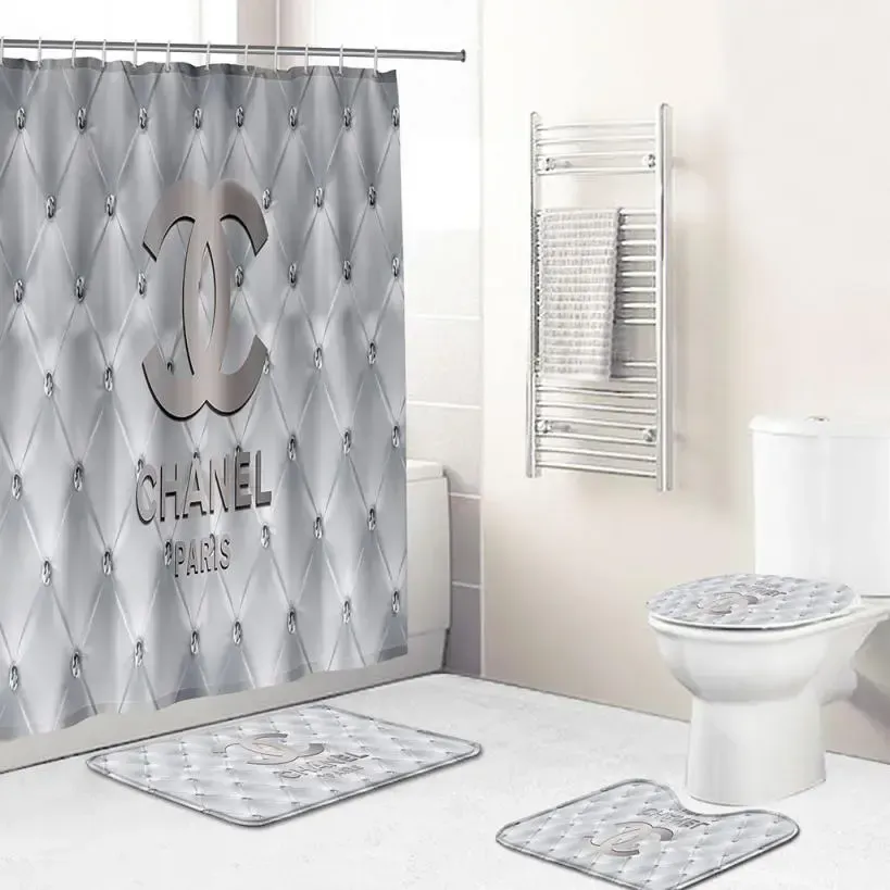 
                chanel fashion grey logo limited luxury brand bathroom set home decor
            