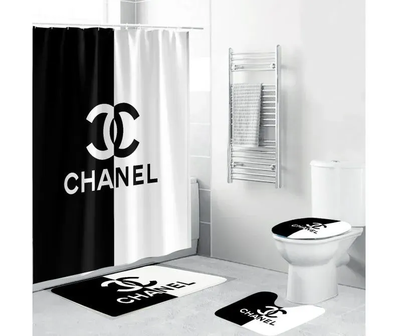 
                chanel black white fashion limited luxury brand bathroom set home decor
            