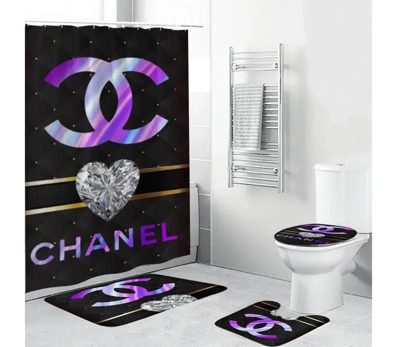 
                chanel purple fashion logo limited luxury brand bathroom set home decor
            