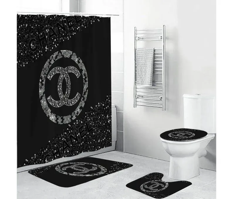 
                chanel black fashion logo limited luxury brand bathroom set home decor
            