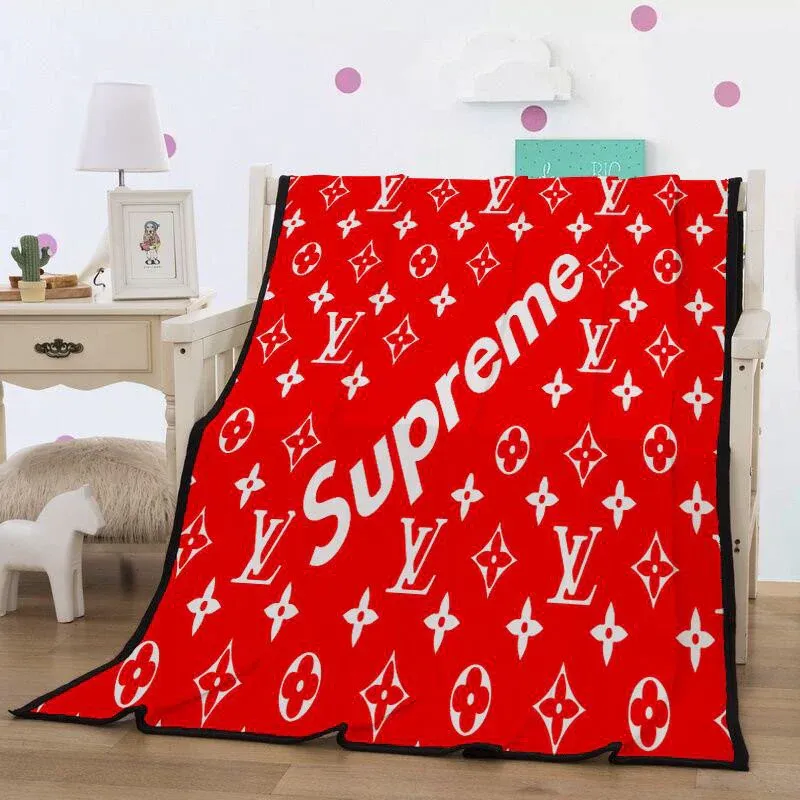 
                louis vuitton supreme fashion luxury brand blanket fleece comfortable blanket
            