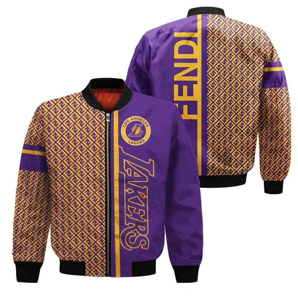 
                fendi nba lakers jacket luxury clothing clothes outfit for men
            