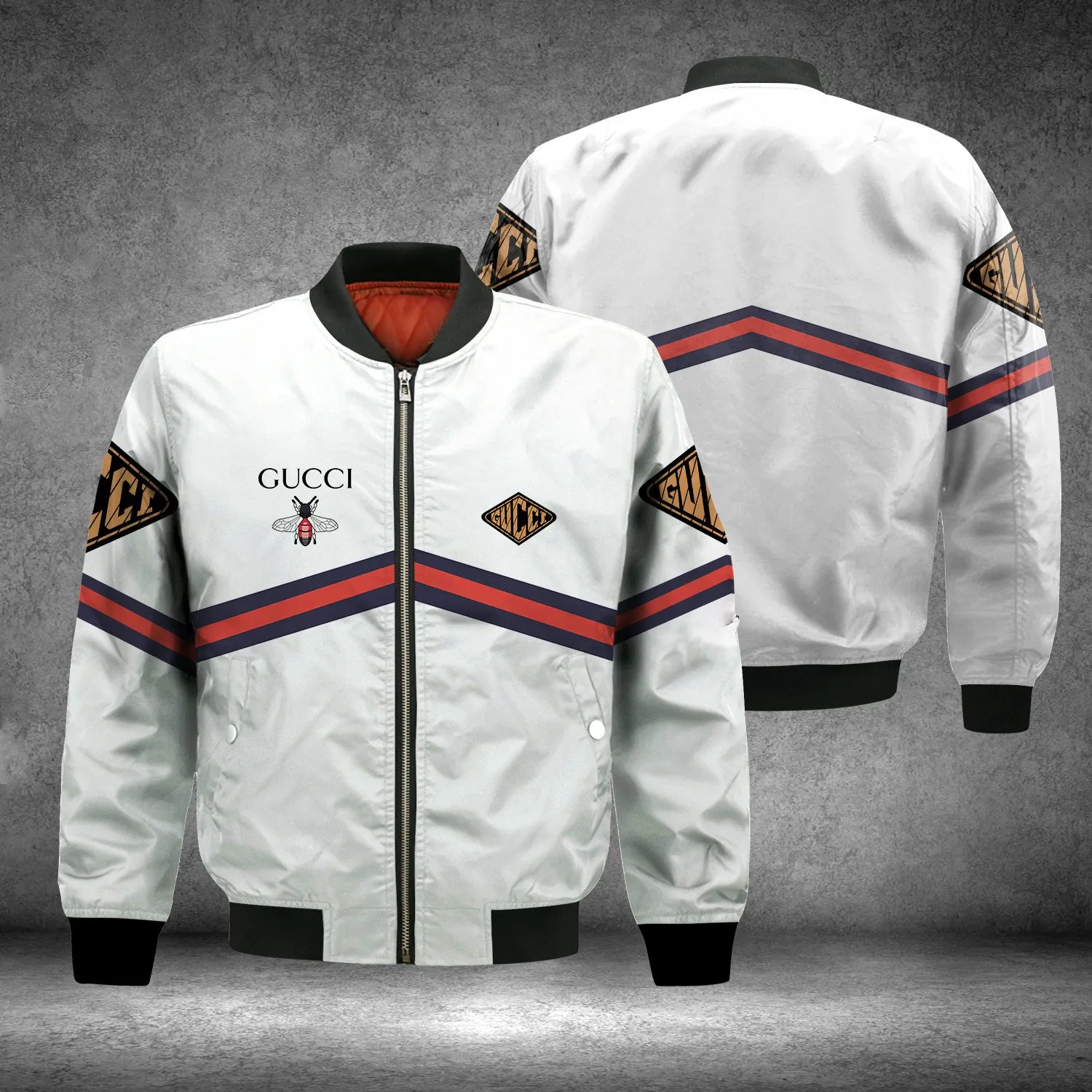 
                gucci bee jacket luxury brand clothing clothes outfit for men
            