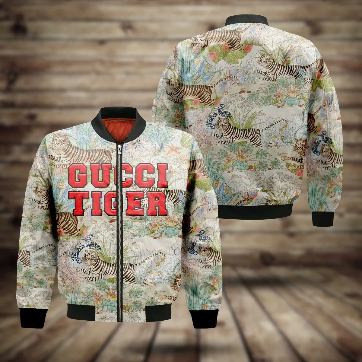 
                gucci tiger bomber jacket luxury brand clothing clothes outfit for men
            
