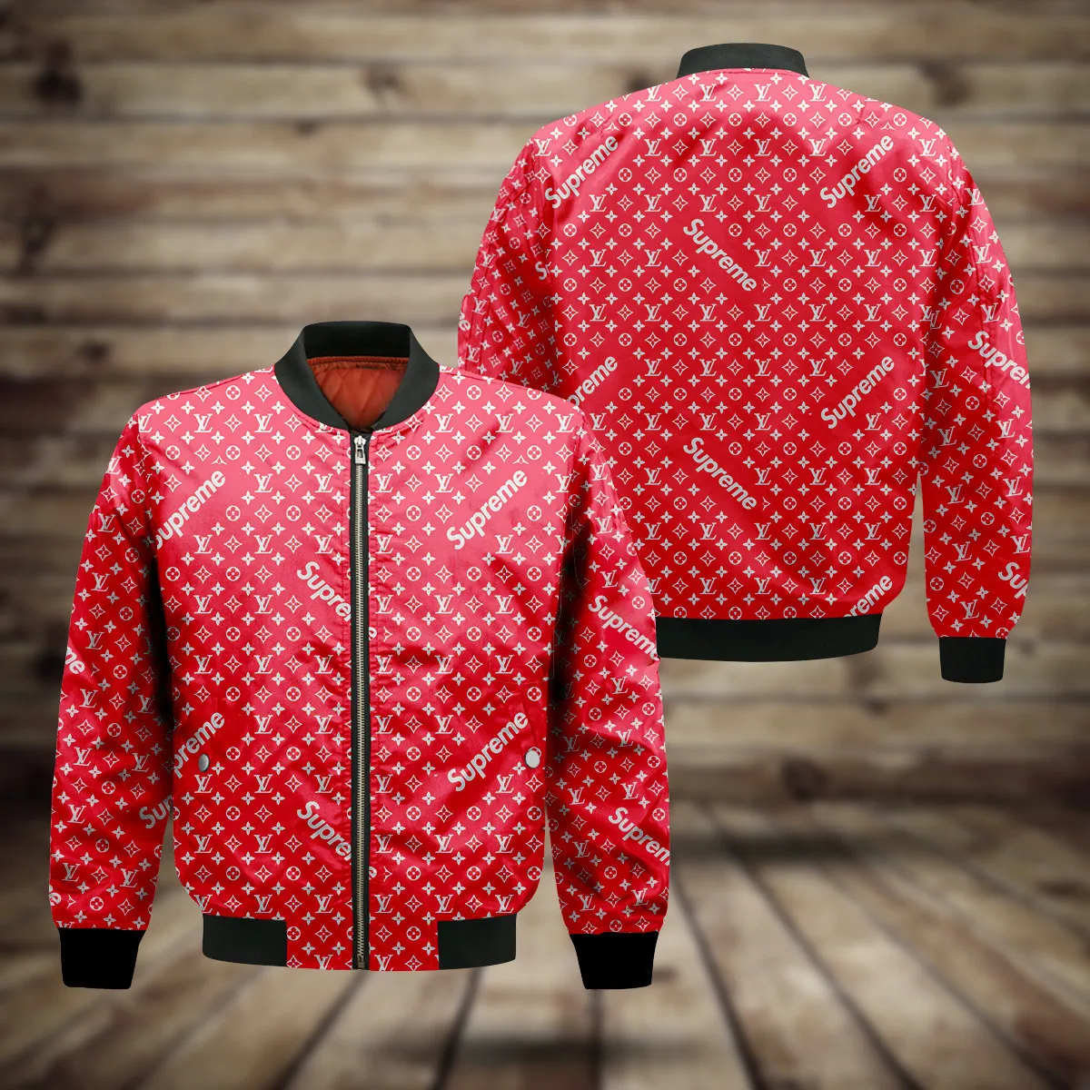 
                louis vuitton lv supreme bomber jacket luxury clothing clothes outfit for men
            