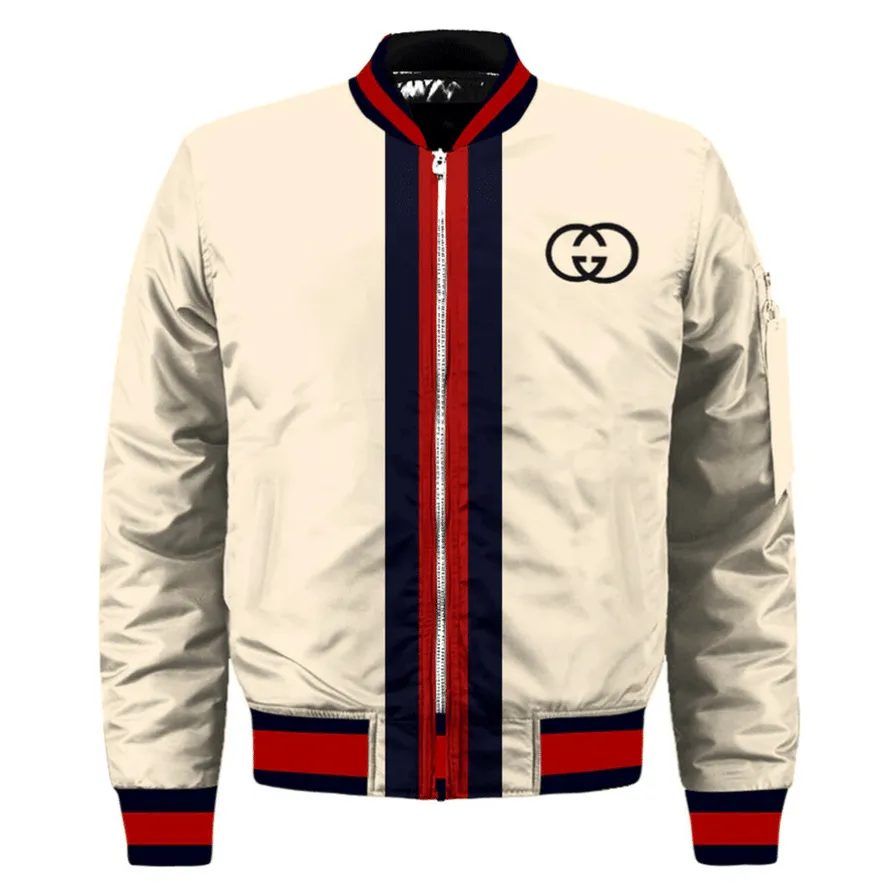 
                gucci beige bomber jacket luxury brand clothing clothes outfit for men
            