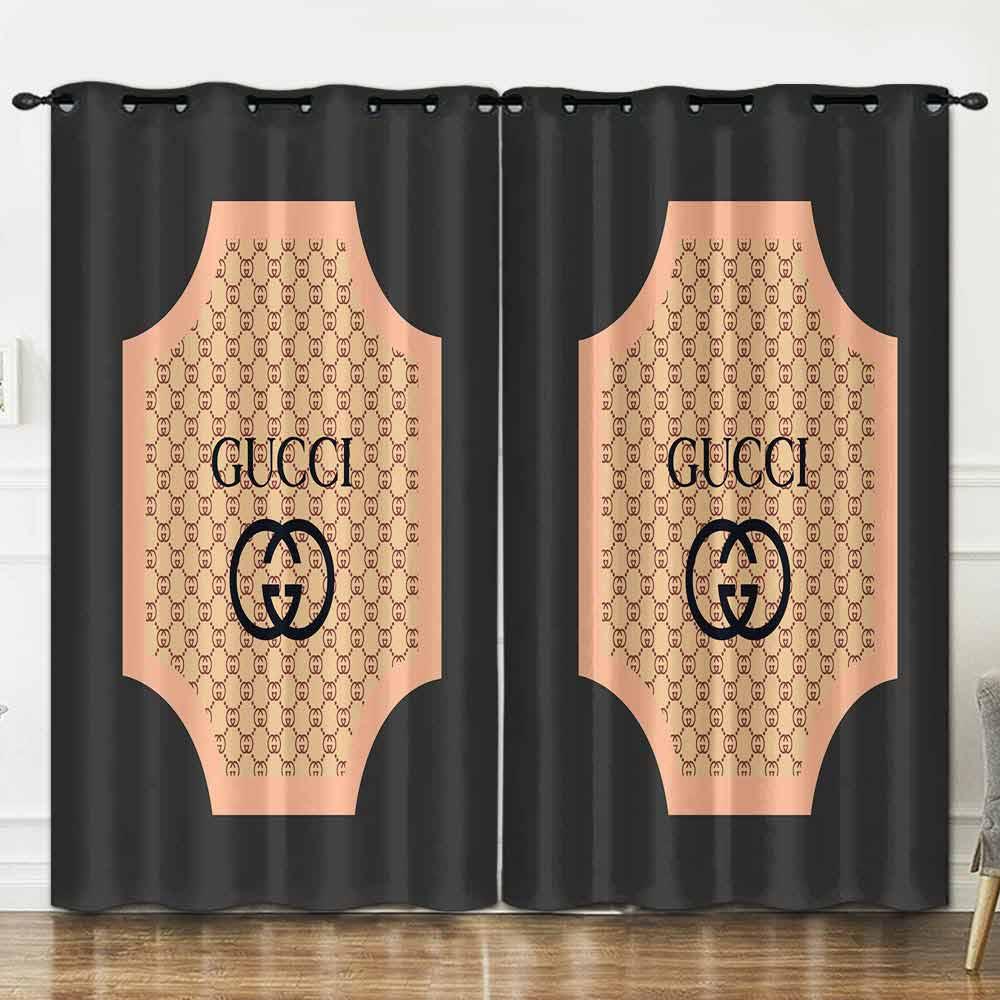 
                gucci grey luxury brand logo premium window curtain home decor
            