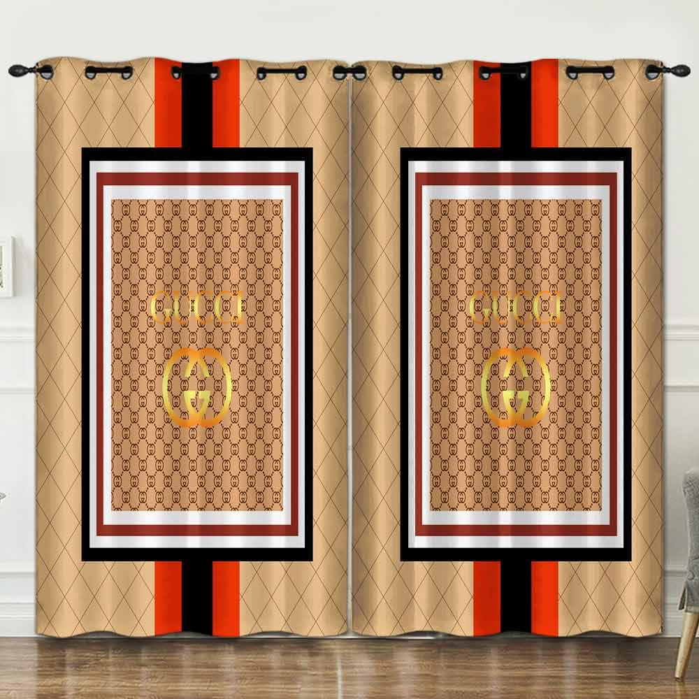
                gucci golden luxury brand premium window curtain home decor
            