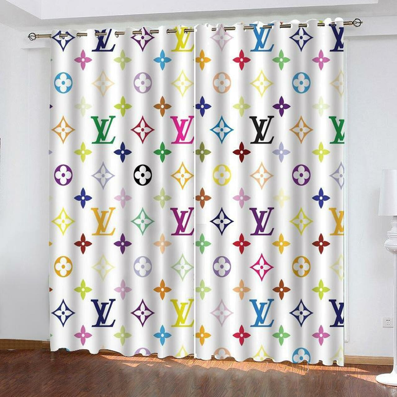 
                louis vuiton printed premium logo fashion luxury brand window curtain home decor
            