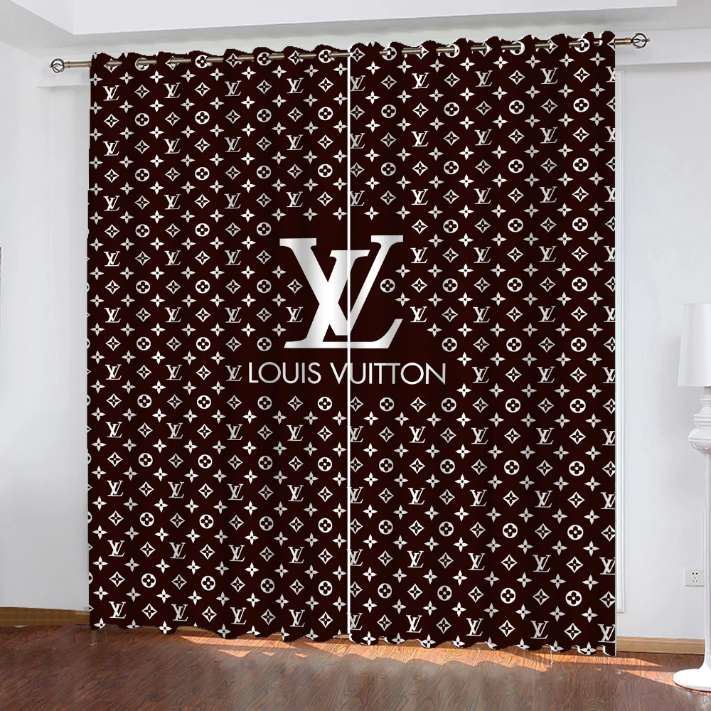 
                louis vuiton new premium logo fashion luxury brand window curtain home decor
            