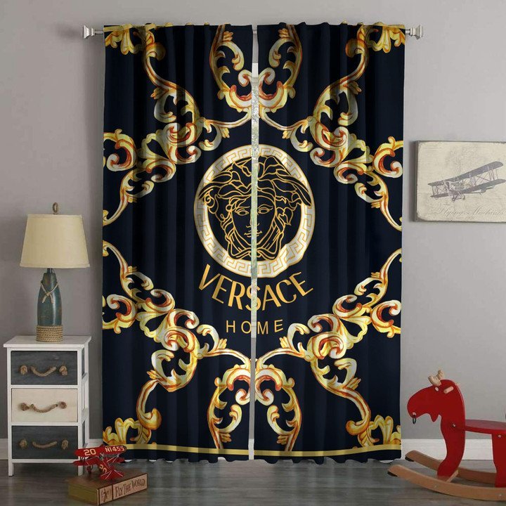 
                versace luxury brand window curtain living room home decor
            