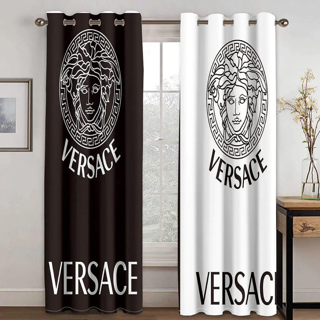 
                versace black white hot luxury window curtain for child bedroom living room home decoration
            