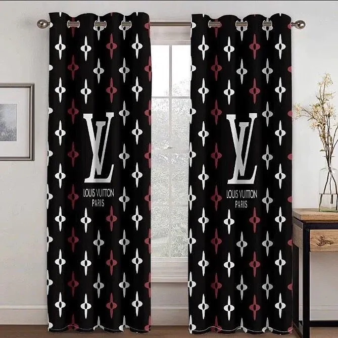 
                louis vuitton black luxury window curtain curtain for child bedroom living room home decoration
            