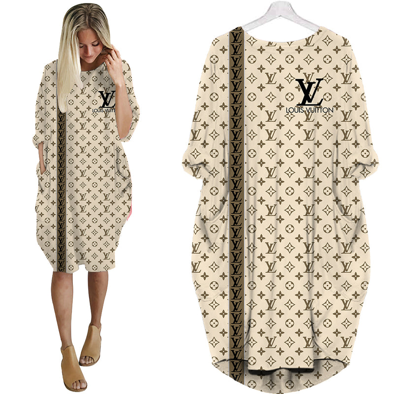 Louis vuitton batwing pocket dress lv luxury brand clothing clothes outfit for women 190 bwdl