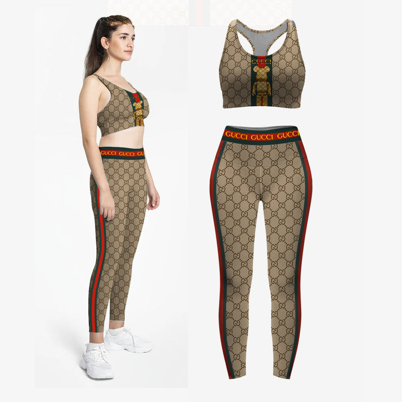 Gucci bearbrick sports bra leggings underwear luxury brand clothing clothes outfit gym for women 133 htls
