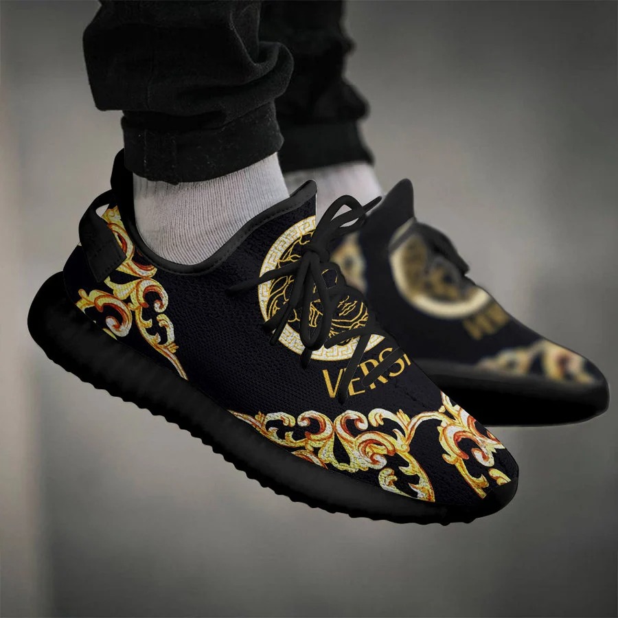 Buy gianni versace black gold yeezy boost shoes sport sneakers best for men women 52 yzes
