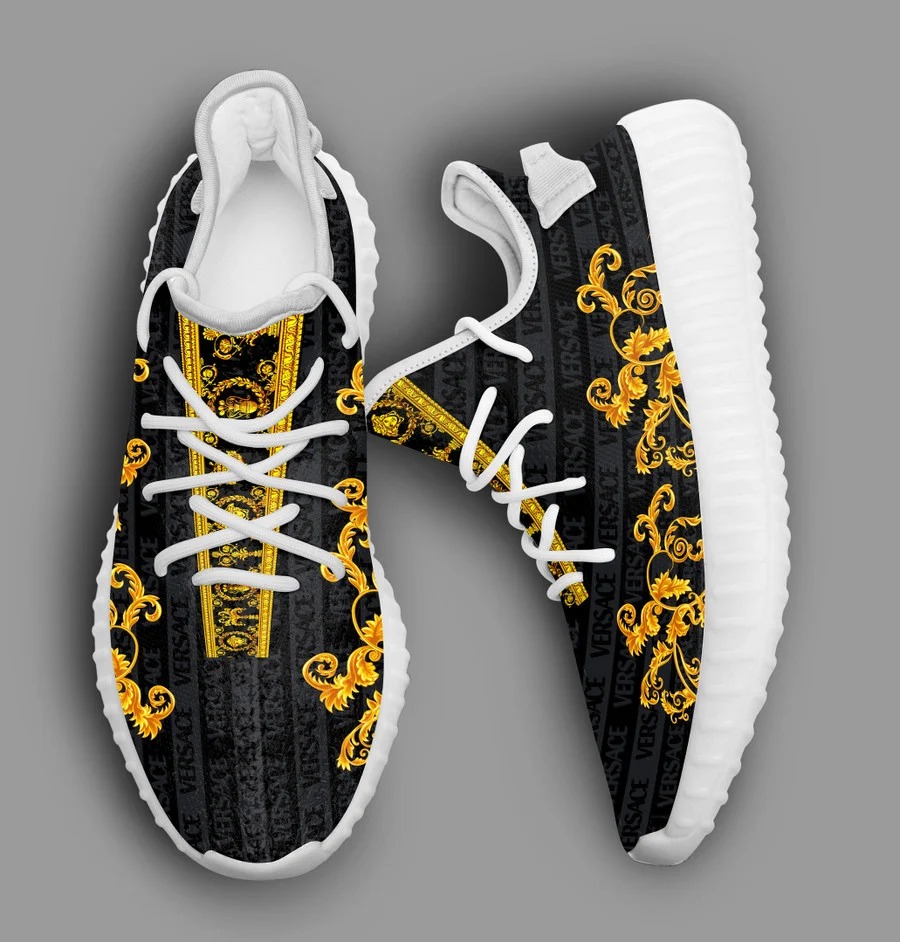 Buy gianni versace black gold yeezy boost shoes sport sneakers best for men women 54 yzes