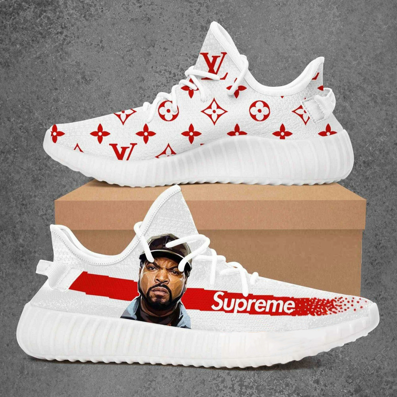 Buy louis vuitton supreme ice cube yeezy boost shoes sport sneakers best lv gifts for men women 95 yzes