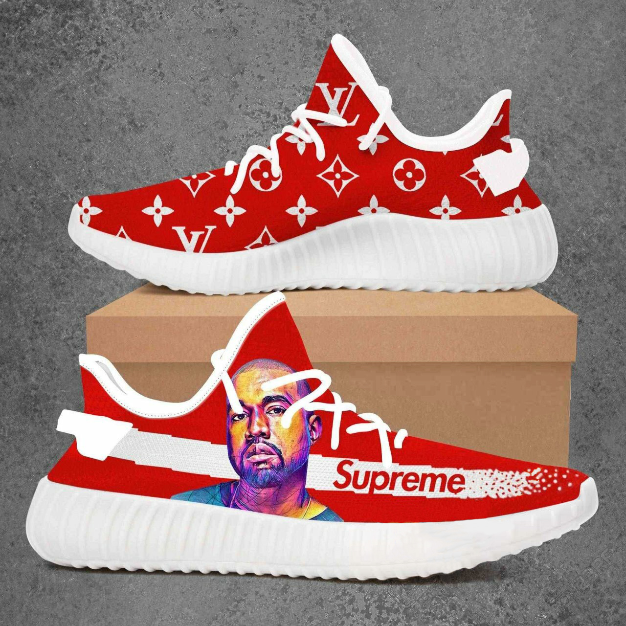 Buy louis vuitton supreme kanye west yeezy boost shoes sport sneakers best lv gifts for men women 102 yzes