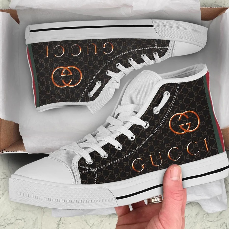 Gucci black white high top canvas shoes sneakers hot best for men women 79 htcv