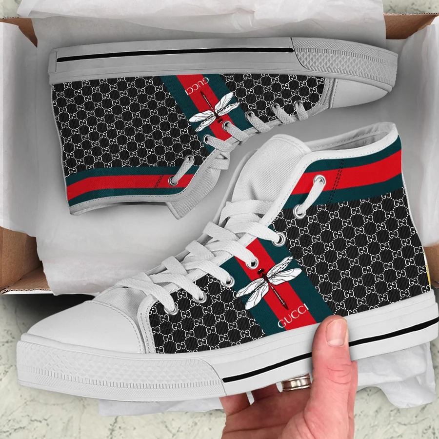 Gucci white black high top canvas shoes sneakers hot best for men women 81 htcv