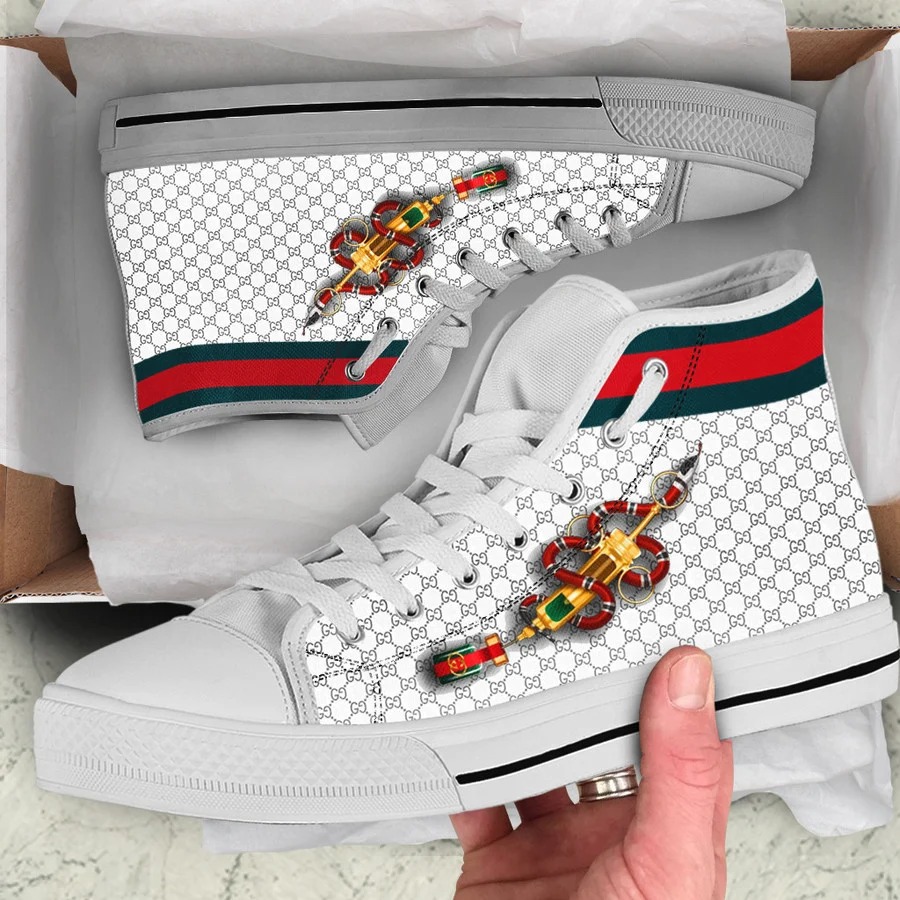 Gucci white snake high top canvas shoes sneakers hot best for men women 77 htcv