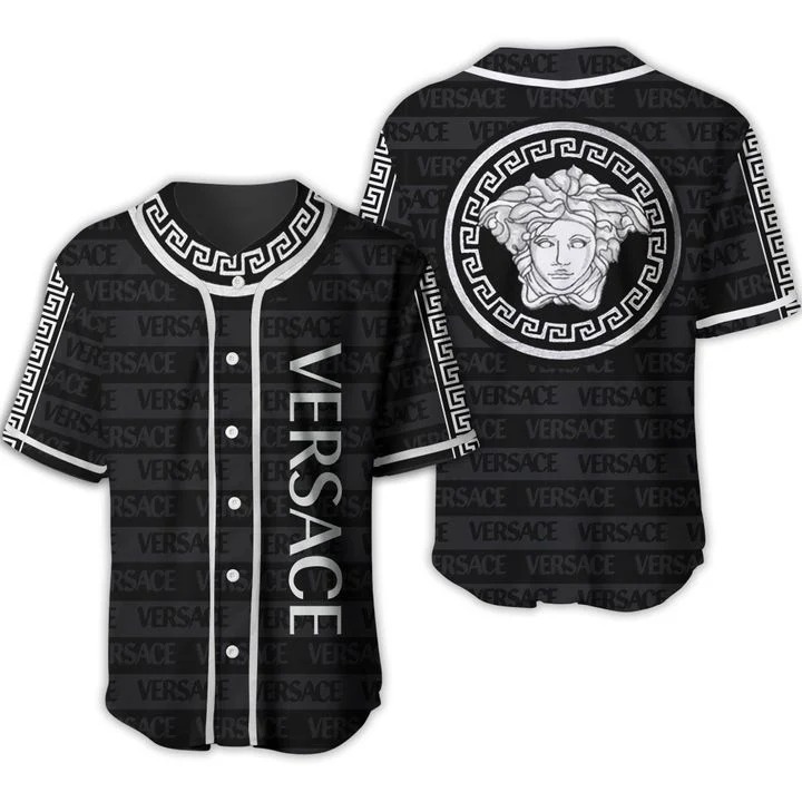 Buy gianni versace black baseball jersey shirt luxury clothing clothes sport for men women 92 mte