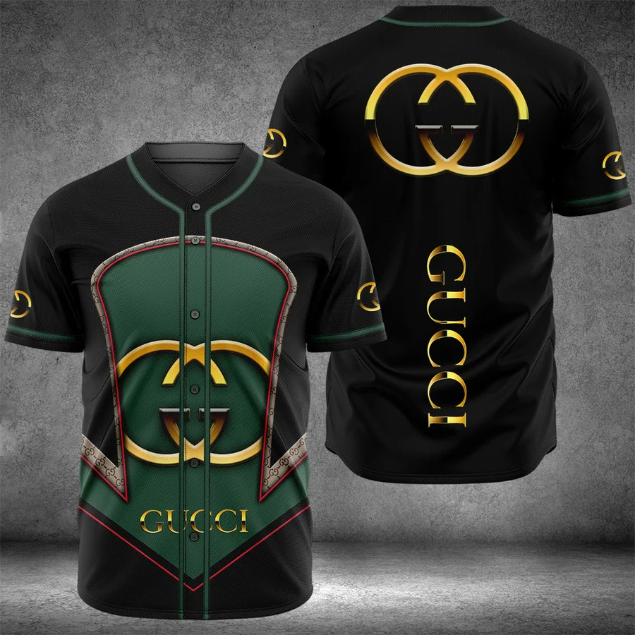 Buy gucci black baseball jersey shirt luxury clothing clothes sport for men women 48 mte