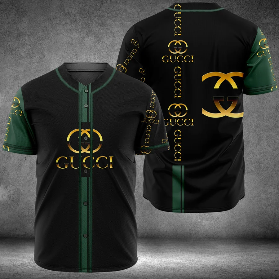 Buy gucci black baseball jersey shirt luxury clothing clothes sport outfit for men women 35 mte