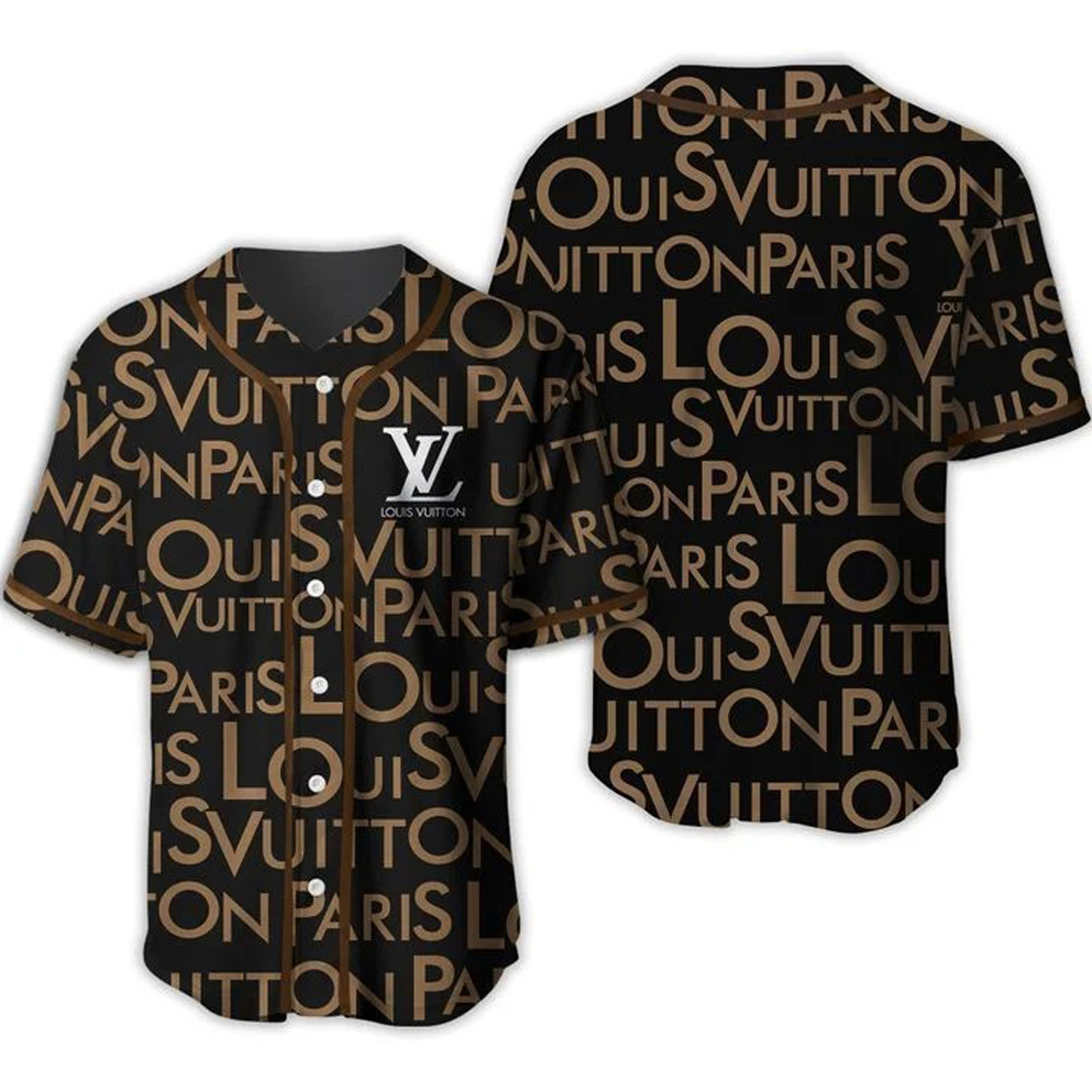 Buy louis vuitton brown baseball jersey shirt lv luxury clothing clothes sport for men women 134 mte