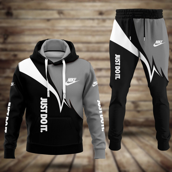 Nike just do it white line hoodie long pants 107