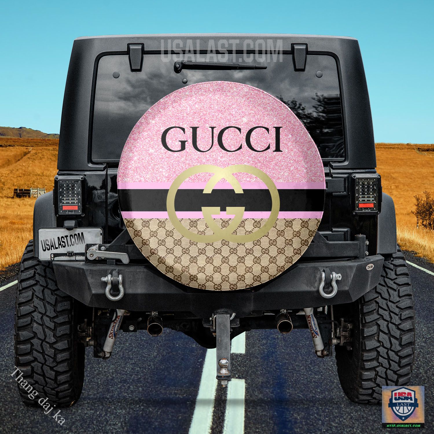 Gucci pink black brown and gold ver1 spare tire covers