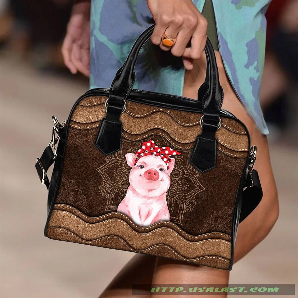 Pig mehndi texture shoulder handbag luxury