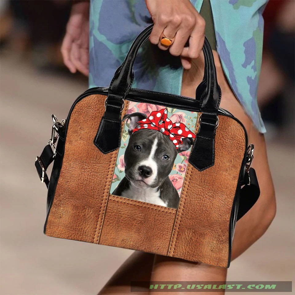 Pitbull and flower shoulder handbag luxury