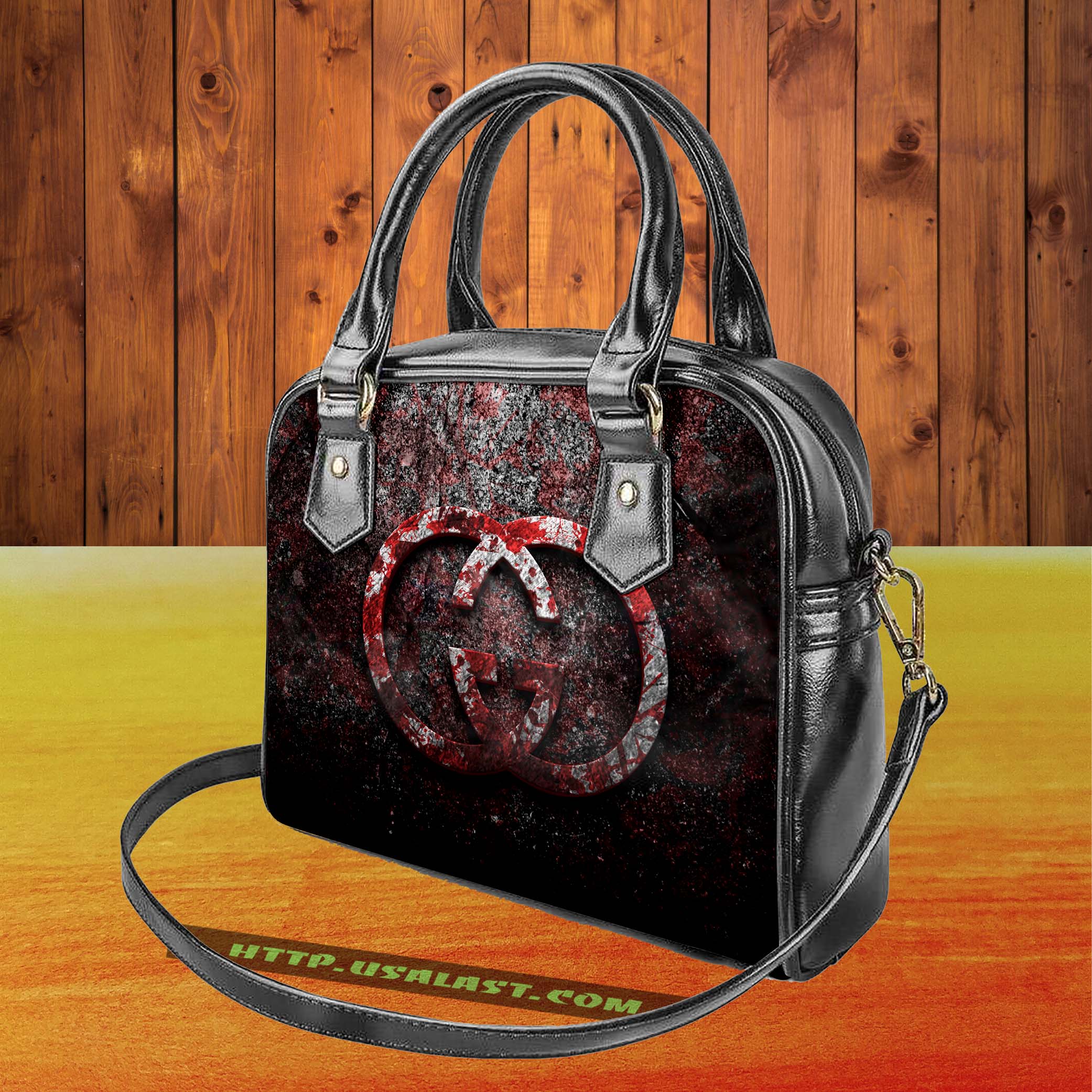Gucci logo luxury brand shoulder handbag v42 luxury