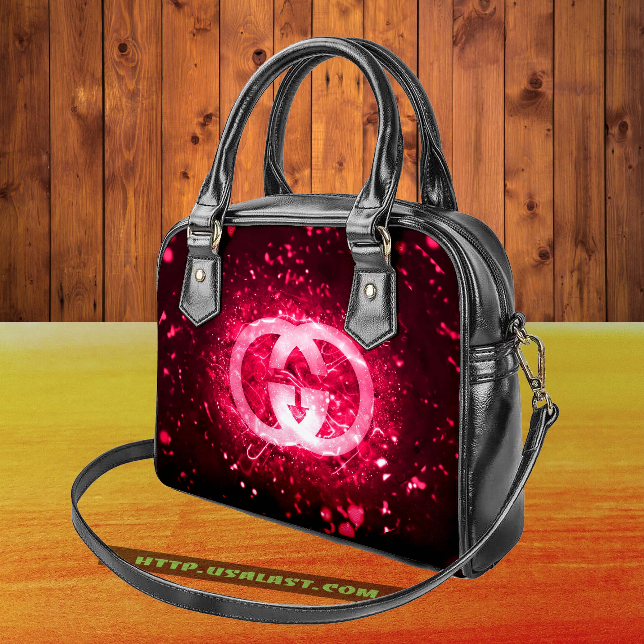 Gucci logo luxury brand shoulder handbag v43 luxury