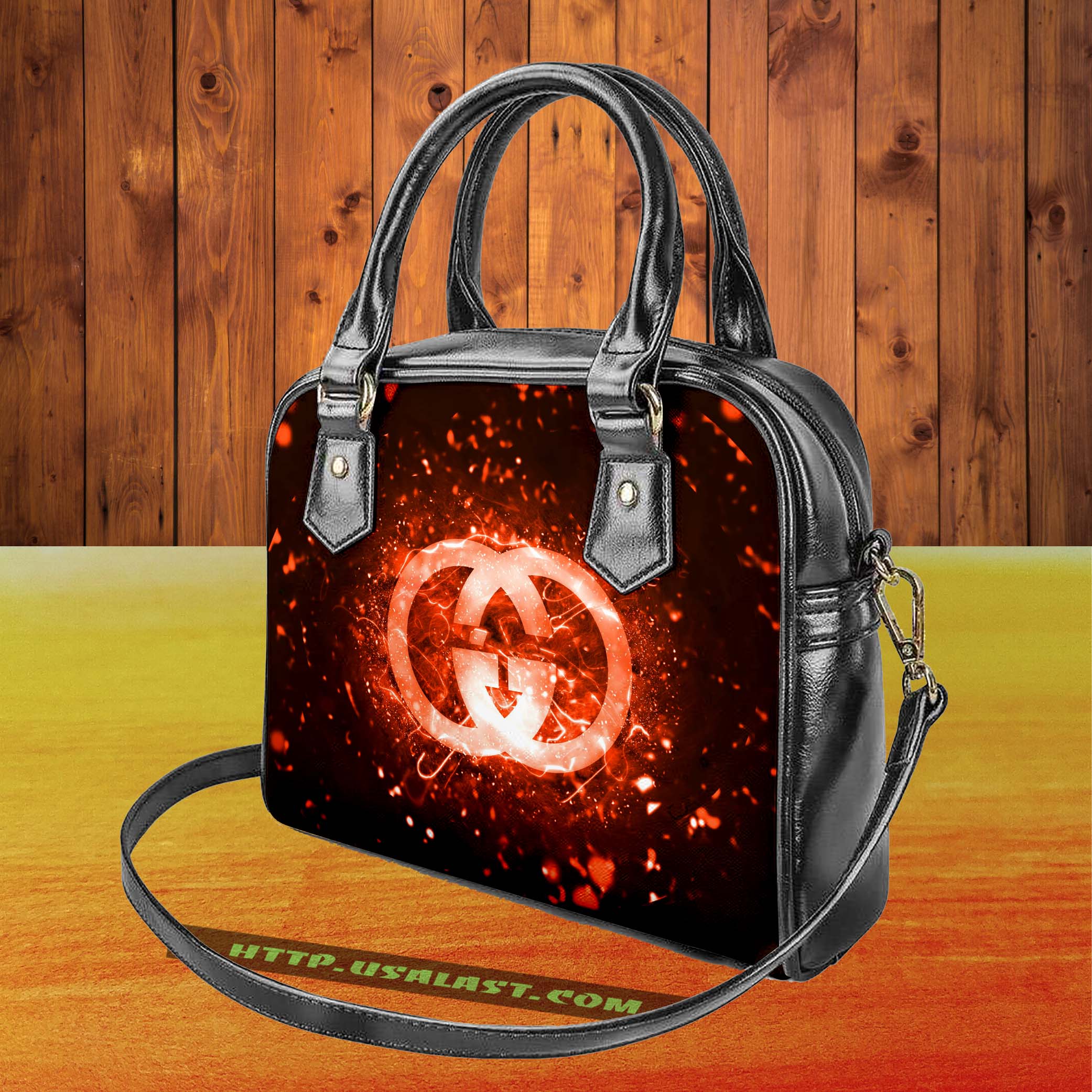 Gucci logo luxury brand shoulder handbag v44 luxury