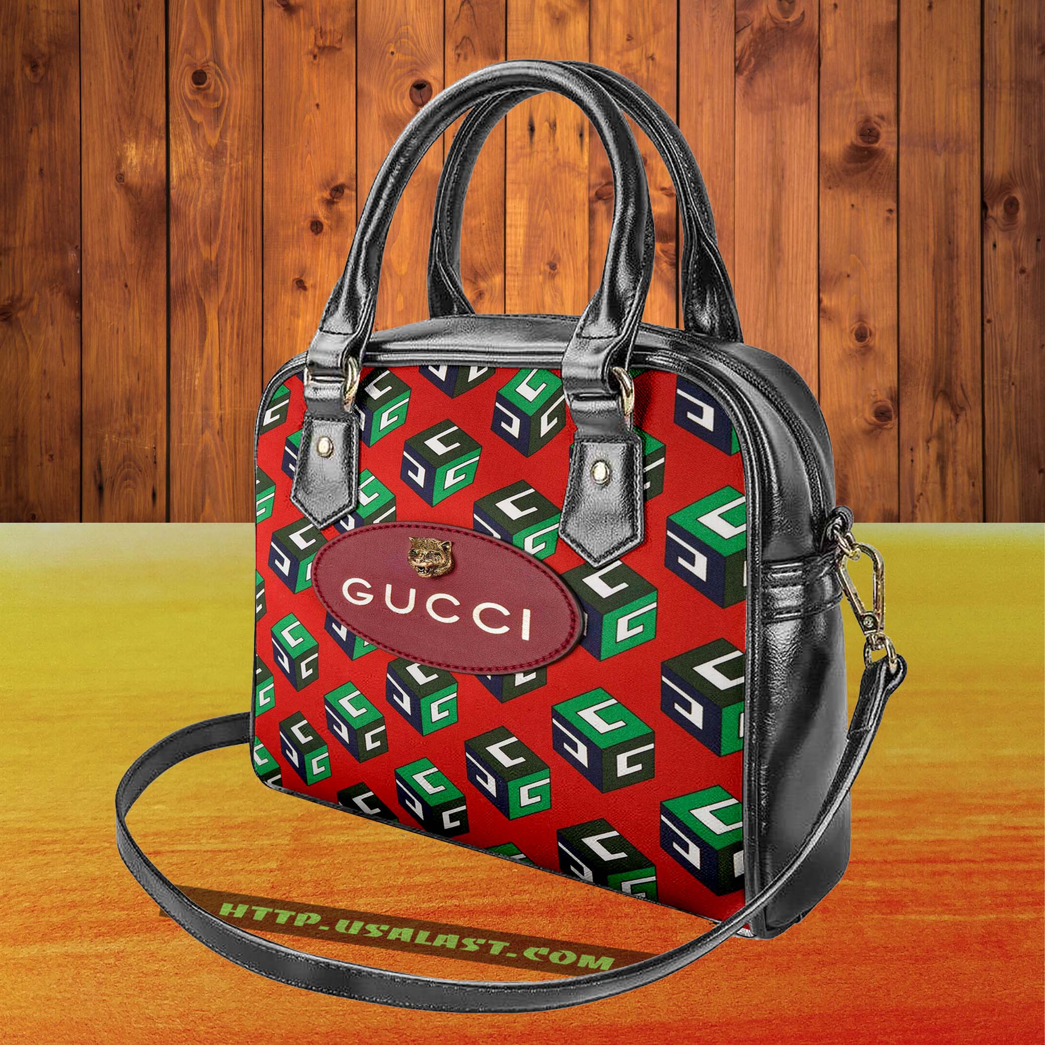 Gucci logo luxury brand shoulder handbag v64 luxury