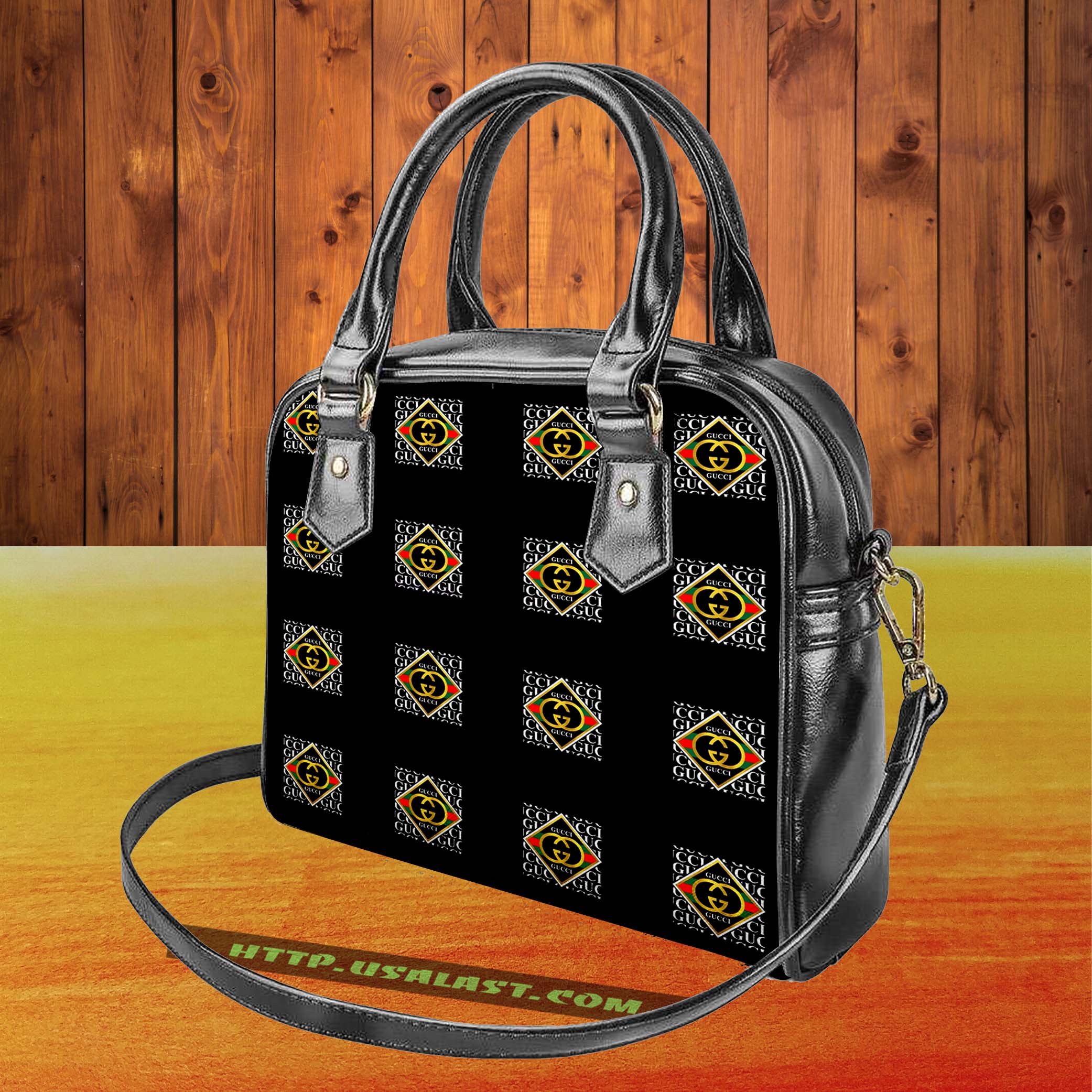 Gucci logo luxury brand shoulder handbag v74 luxury