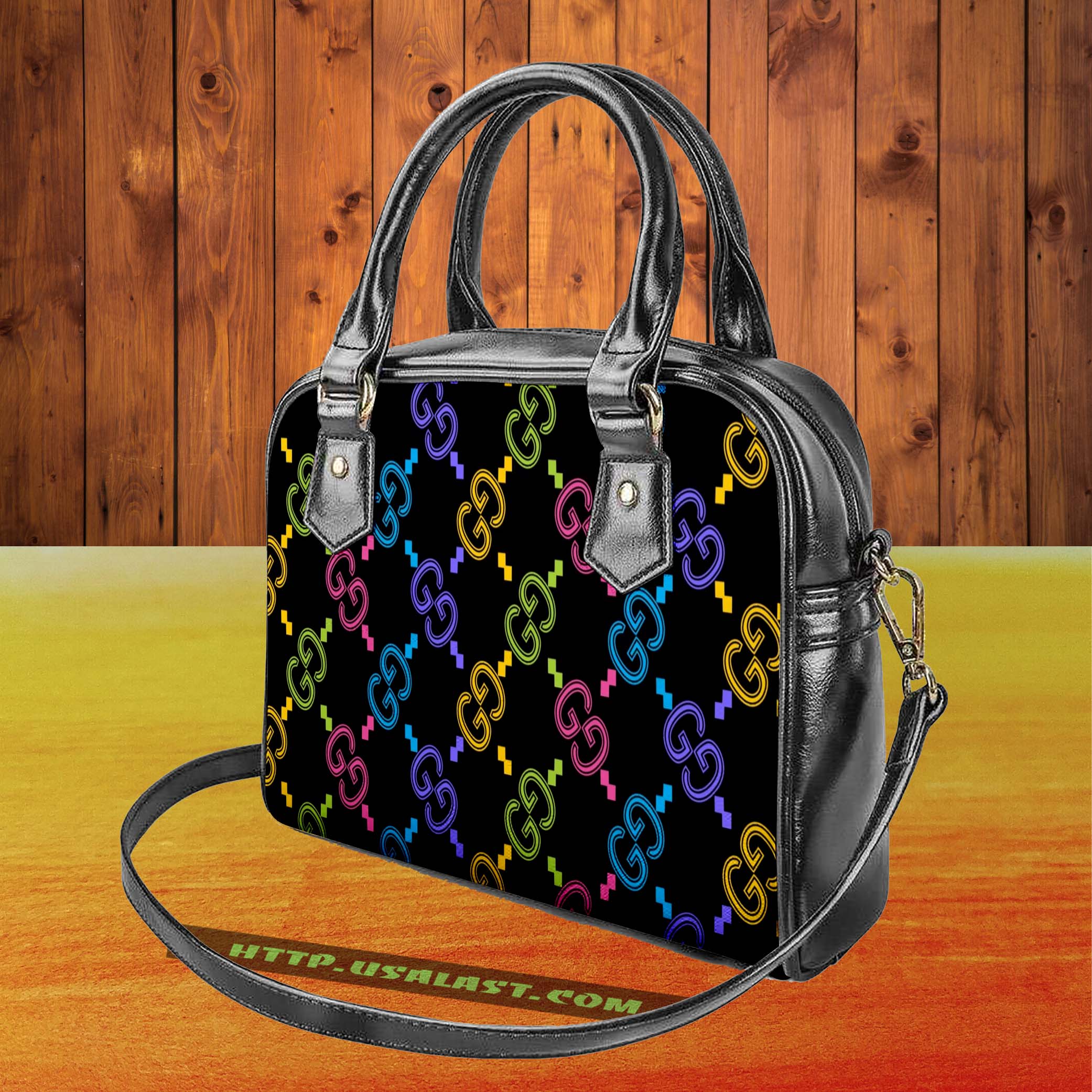 Gucci logo luxury brand shoulder handbag v78 luxury
