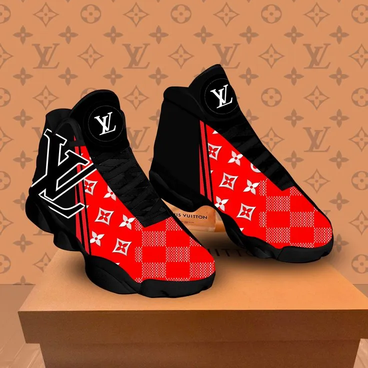 
louis vuitton air jordan 13 sneakers shoes black red hot 2022 lv gifts for men women
