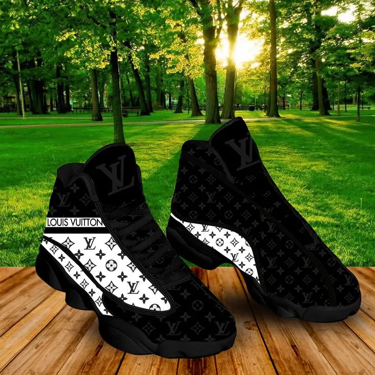 
louis vuitton black white air jordan 13 sneakers shoes hot 2022 lv gifts for men women
