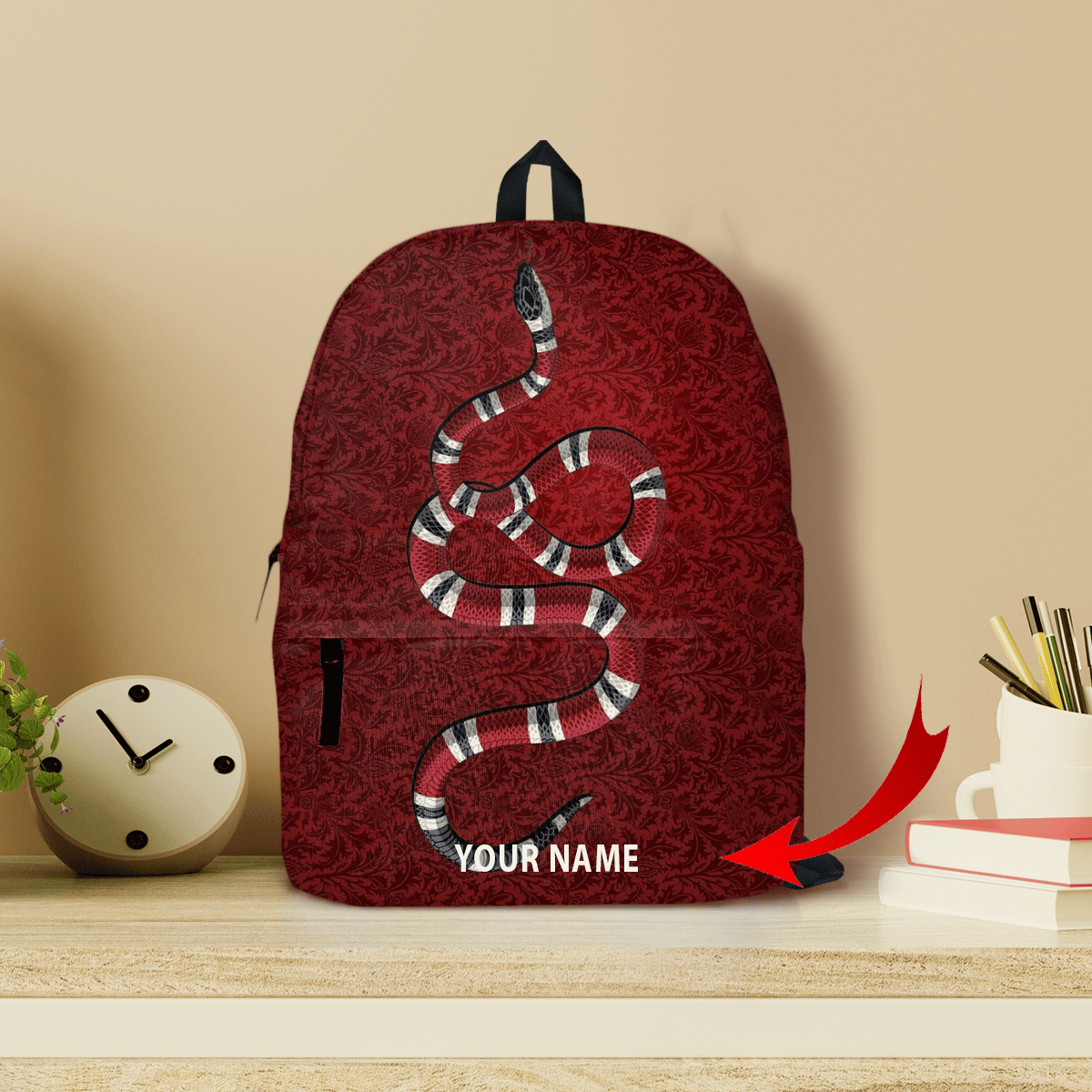 Gucci snake premium customized all-over-printed backpack