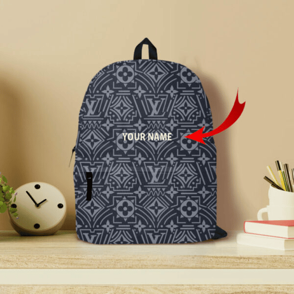 Louis vuitton luxury brand grey customized all-over-printed backpack