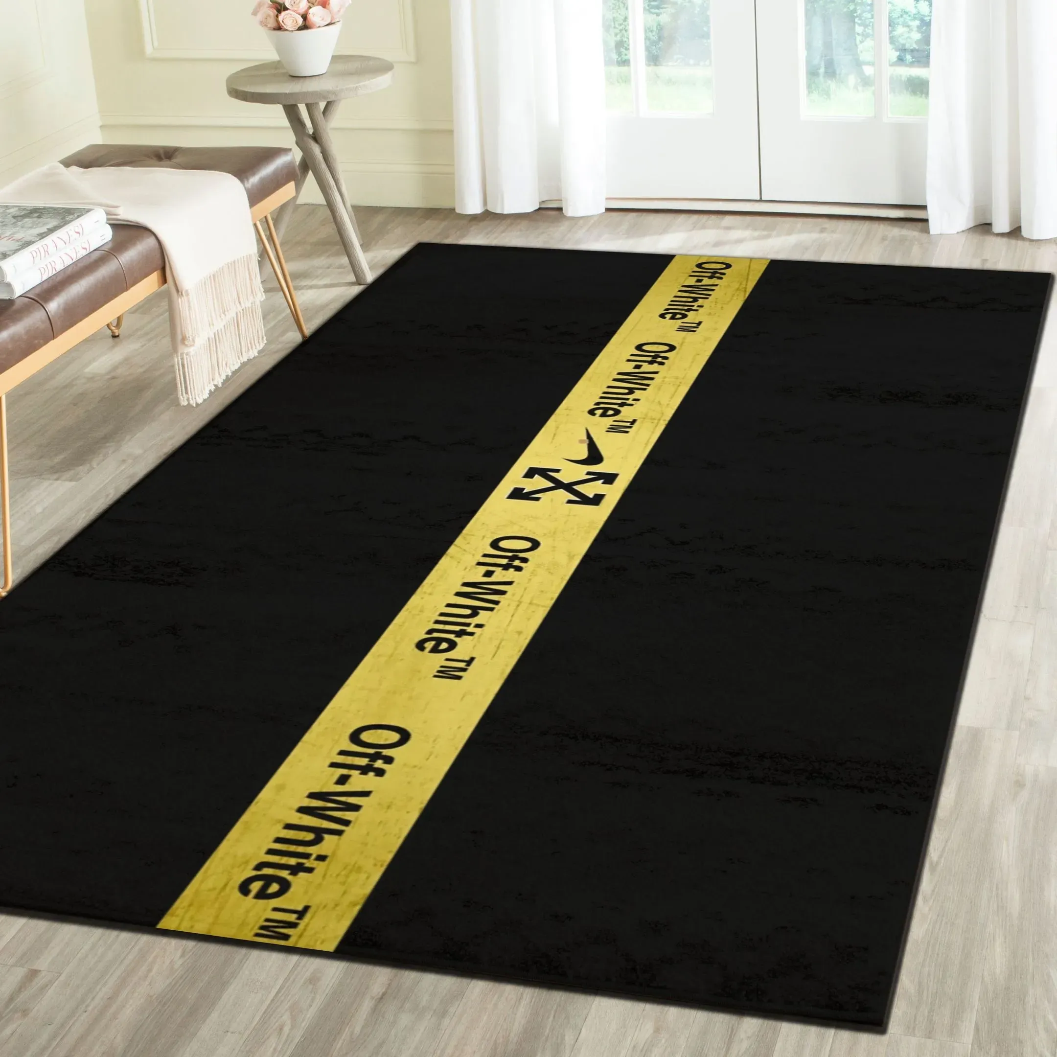 
                off-white fashion logo limited luxury brand rug carpet home decor 06
            