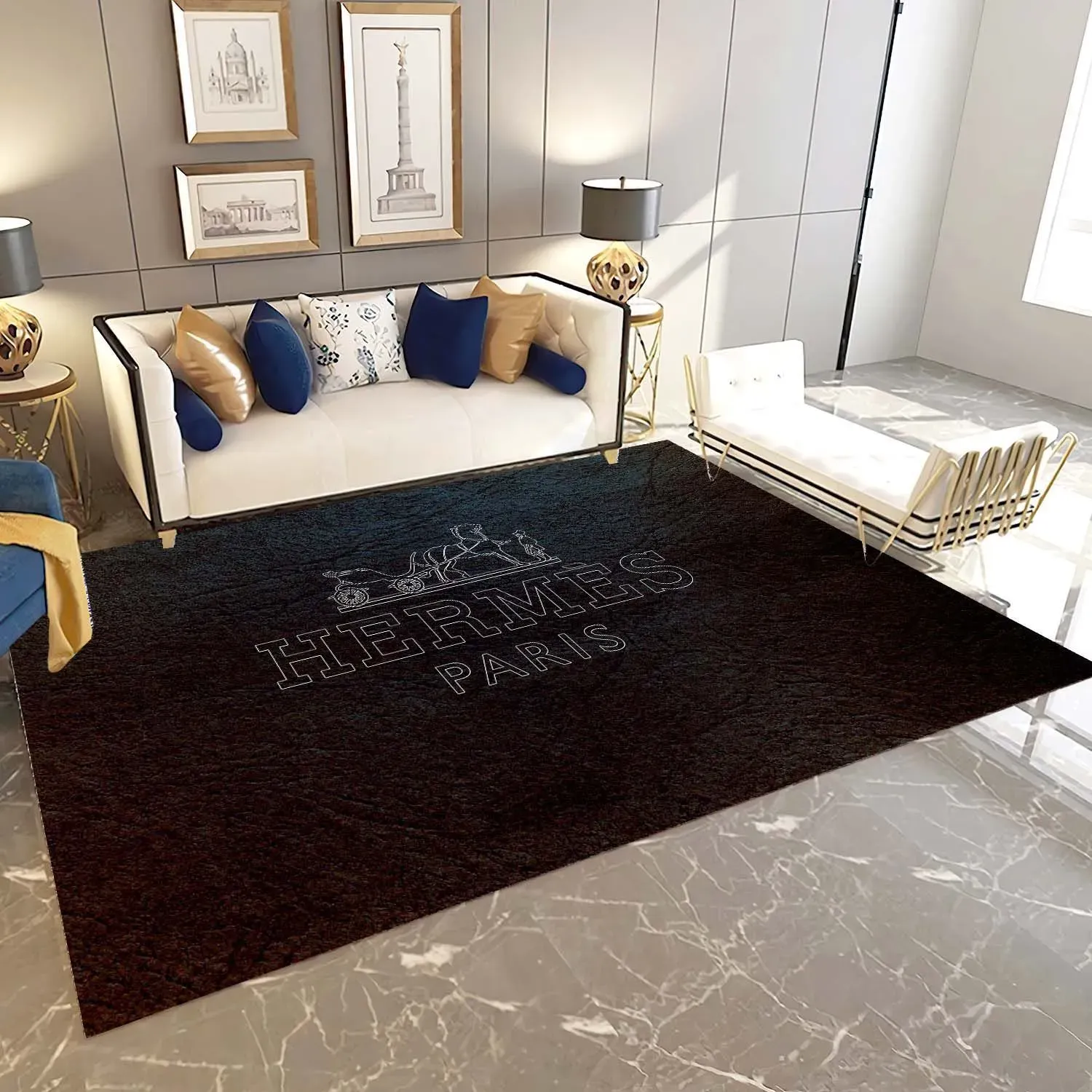 
                hermes fashion logo limited luxury brand rug carpet home decor
            