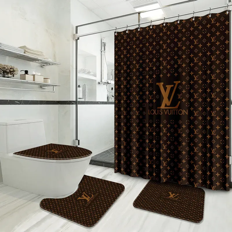 
                louis vuitton fashion brown logo limited luxury brand bathroom set home decor
            