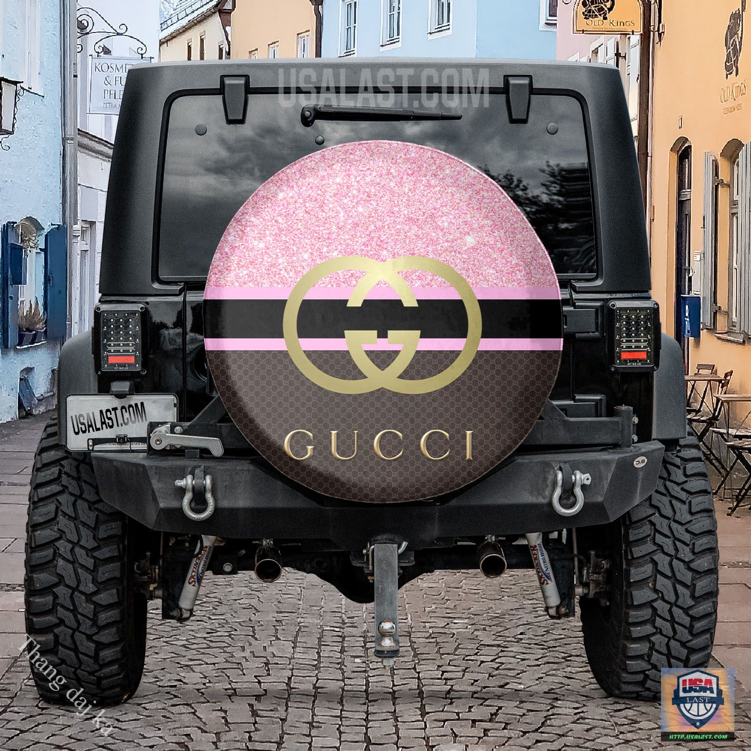 Gucci pink black gold ver1 spare tire covers